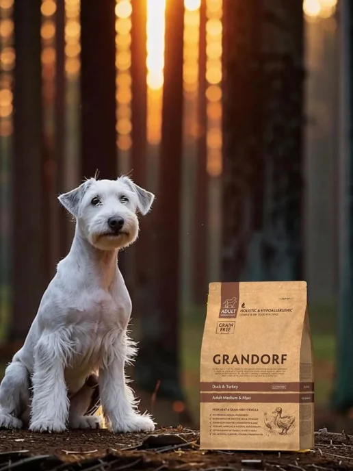 Сухой корм Grandorf' для собак, взрослые, крупные, средние, индейка, утка, 1 кг, фото 3
