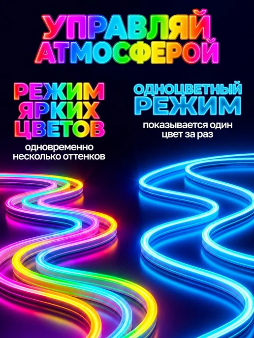 Светодиодная лента неоновая 5 м с пультом, 5 м, фото 2