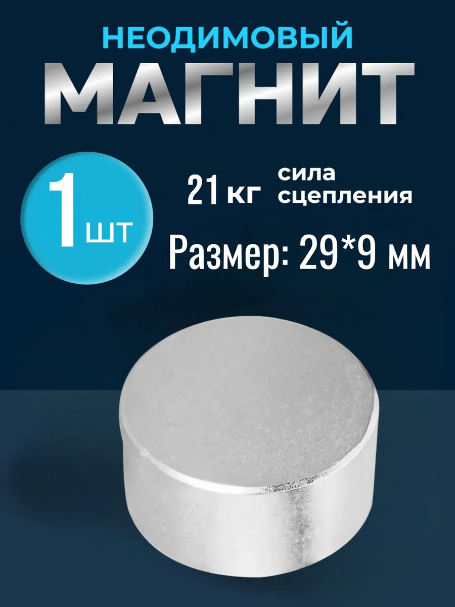Неодимовый магнит диск 29х9 мм 1 шт