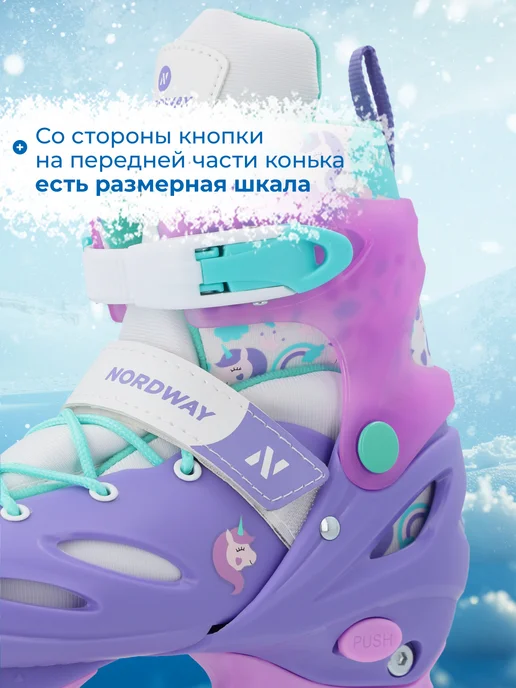 Nordway Коньки для девочек раздвижные, фиолетовый, фото 4