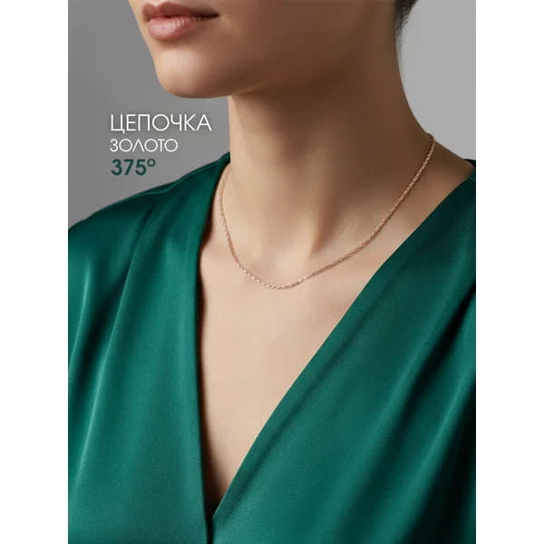 Ювелирная золотая цепочка 375 Якорное плетение