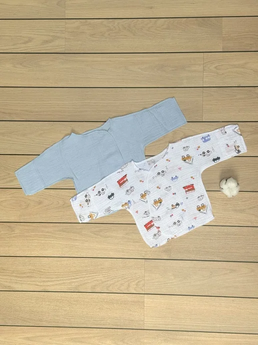 for sleep ru Муслиновые распашонки для новорожденных, 2 шт