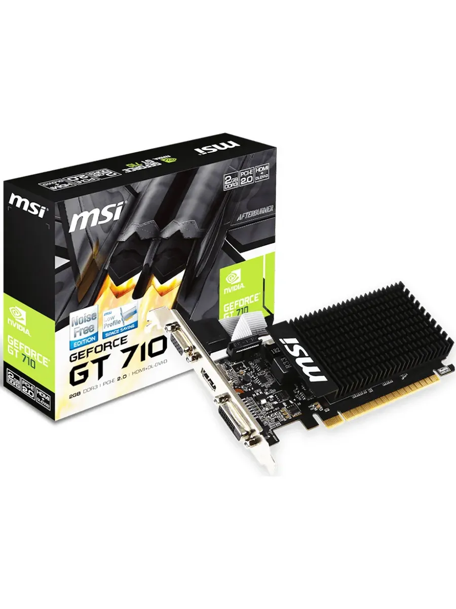 Видеокарта PCI-E GeForce GT 710 2GB Silent Low Profile GDDR3 MSI 536773201 купить в интернет‑магазине Wildberries