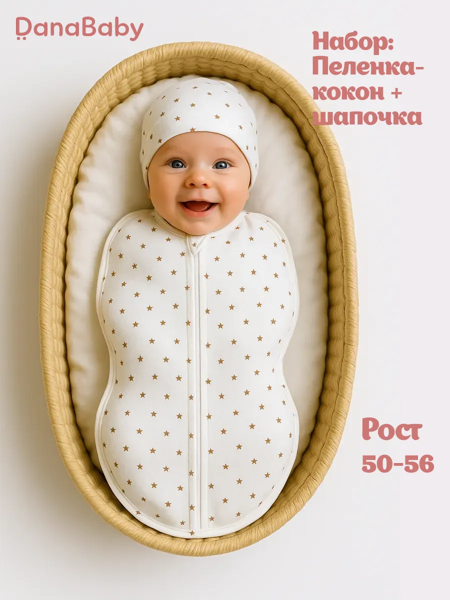 Набор пеленка-кокон и шапочка