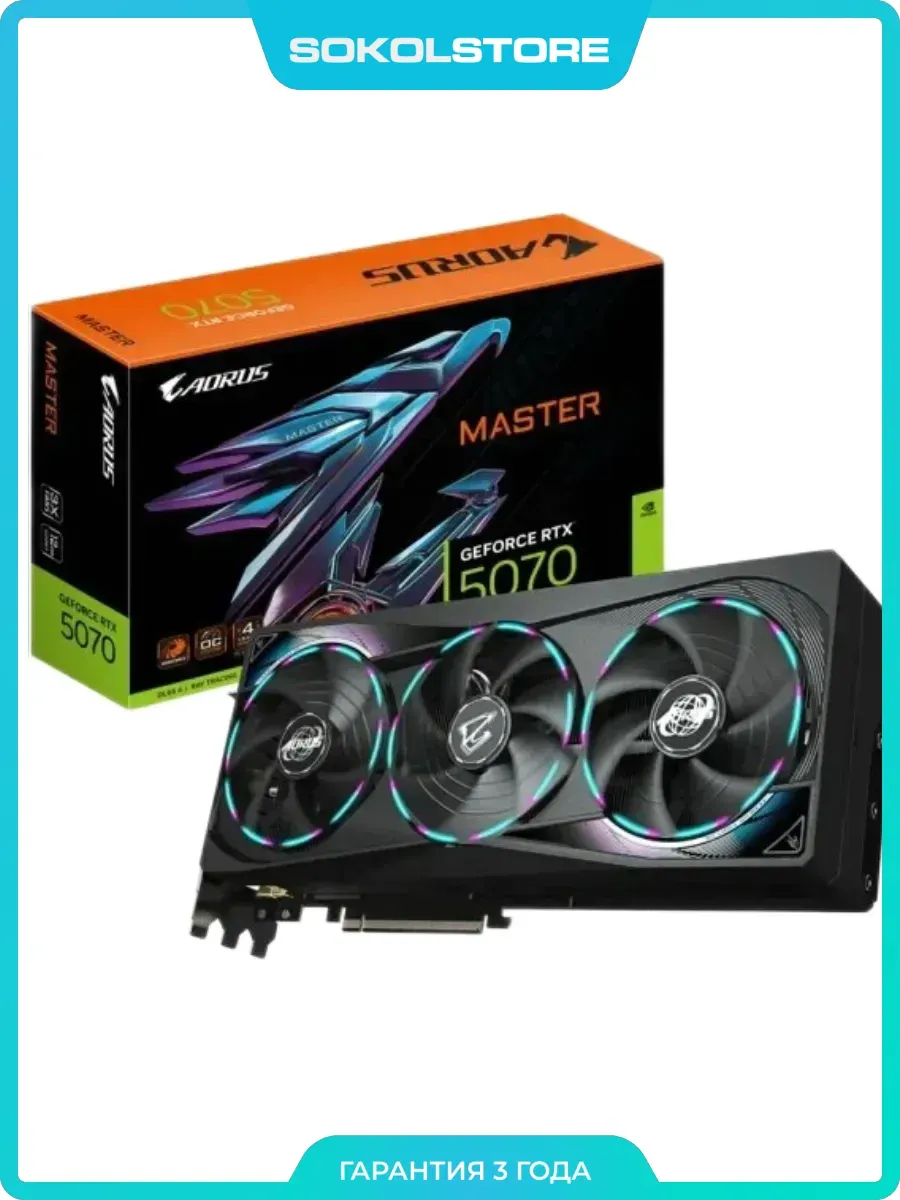 Видеокарта NVIDIA GeForce RTX 5070 Aorus Master 12 ГБ GV-N50…