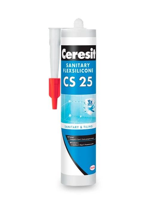 Ceresit Герметик силиконовый для ванной водостойкий CS 25 серый, серый, фото 7