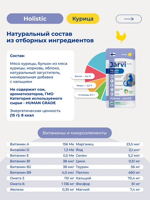 Jarvi elaman Комбо-набор лакомство крем-суп четыре вкуса для кошек, 720 г, 720 г, фото 4