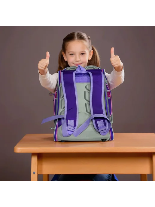 M&School ортопедический портфель, фиолетовый, фото 4