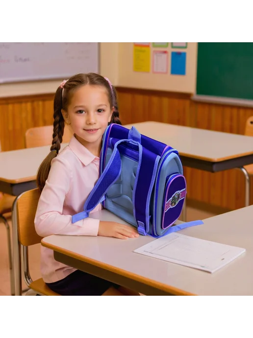 M&School ортопедический портфель, фиолетовый, фото 5