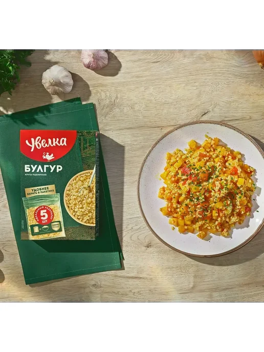 Увелка Крупа Булгур 6 пачек по 400 грамм, вариант, фото 3