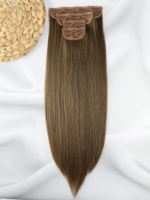 Multibraids shop Волосы на заколках накладные Пряди для наращивания, бежевый, фото 3