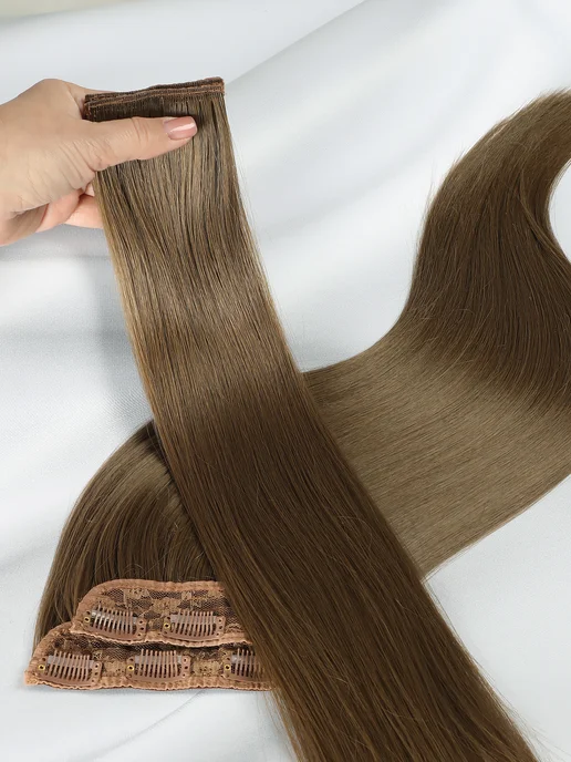 Multibraids shop Волосы на заколках накладные Пряди для наращивания, бежевый, фото 5
