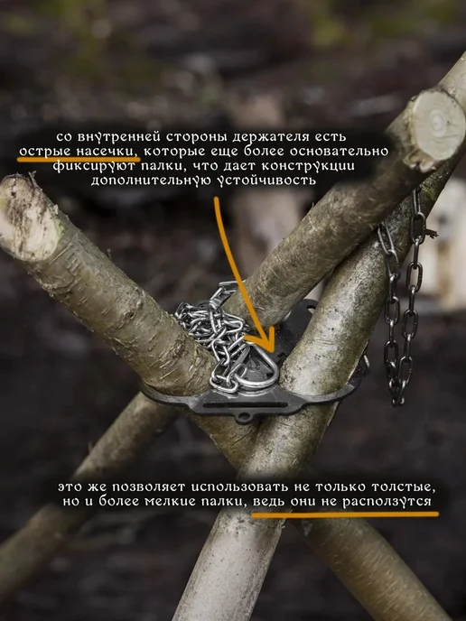 ПроНАЗ Костровой набор Держатель треноги + Пила цепная, вариант, фото 4