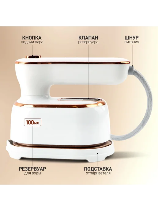 Портативный ручной паровой утюг 4 в 1 ручной мощный паровой, вариант, фото 4