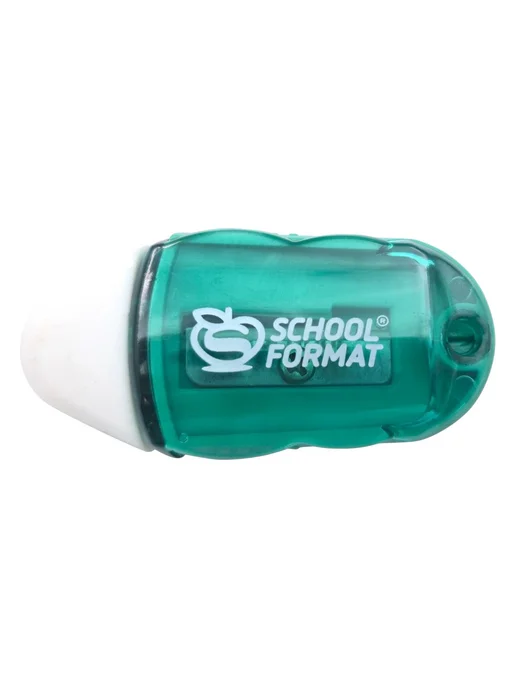 КанцИзобилие Точилка Schoolformat Smart с ластиком, зеленый