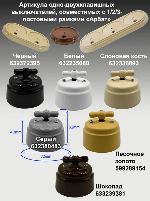 Interior Electric Ретро рамка для выключателя подложка 3-пост, серый, фото 8