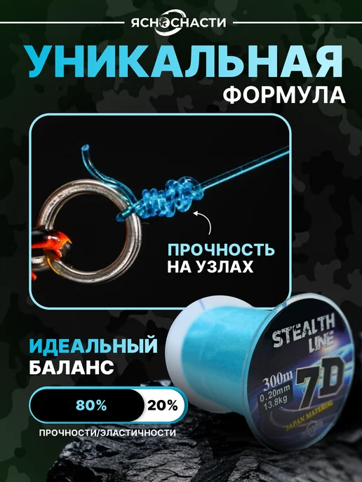 ЯсноСнасти Леска рыболовная 0,30 хамелеон 7 D 300 м, 300 м, фото 5