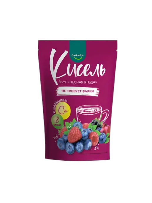 ЛИДКОН Кисель вкус «Лесная ягода» с кальцием 200гр, 200 г, фото 2