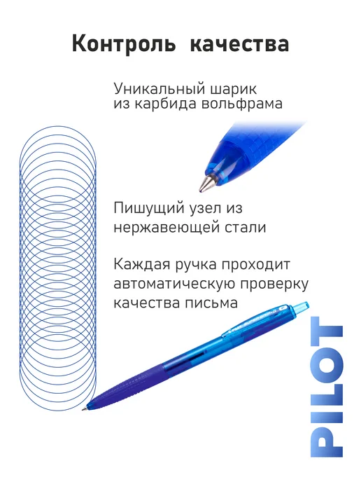 PILOT 2 шт. Ручка шариковая автомат. "Super Grip", 0,7мм, синяя, 5 шт, фото 7