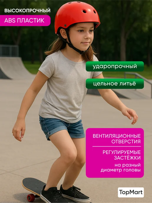 Шлем для скейтборда / самоката / велосипеда / BMX Защитный шлем для роликов детский, вариант, фото 2