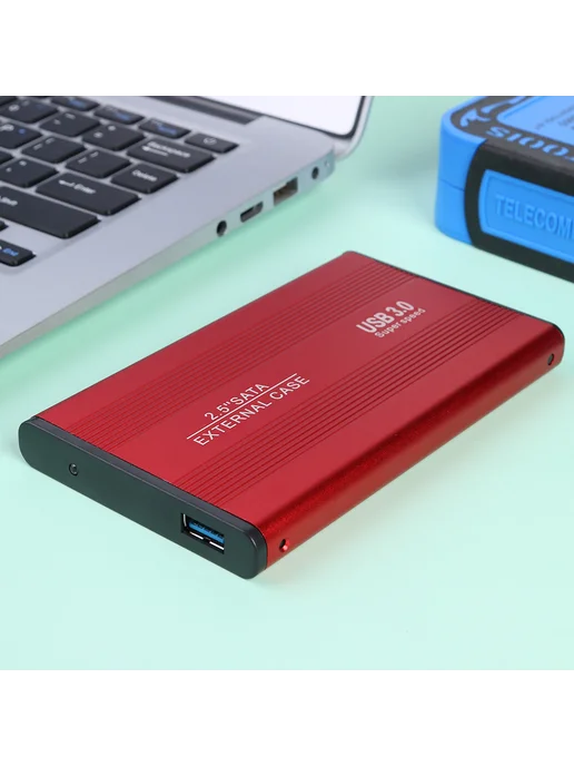 2,5-дюймовый USB 3.0 бокс для жёсткого диска красный, красный, фото 4