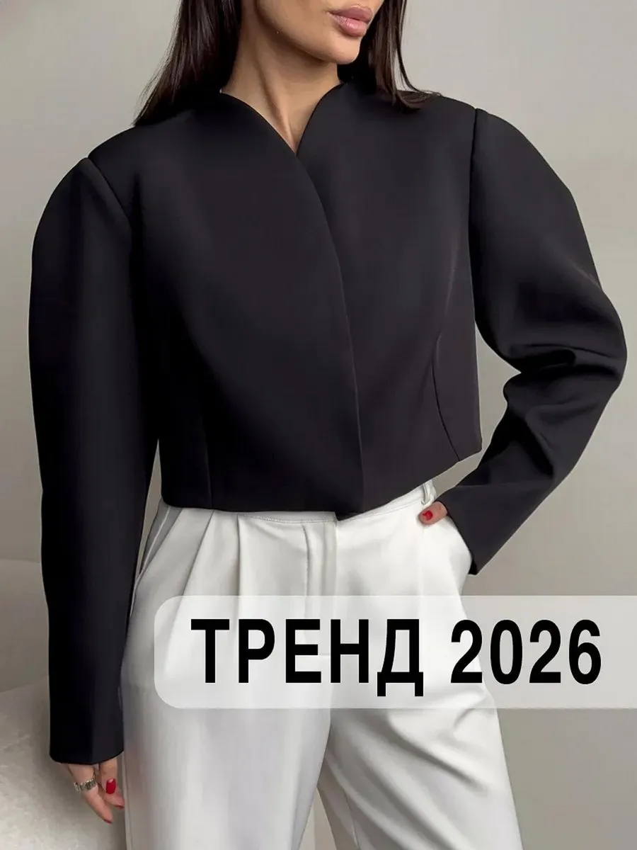 Укороченный пиджак оверсайз блейзер