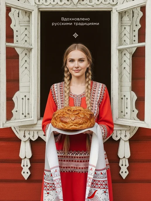 Унисон Рушник свадебный для каравая 150х40 Русская душа Обережье, вариант, фото 2