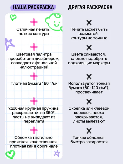 HuggyFun Комплект раскрасок 2 в 1 Принцессы, Бэмби, 2 шт, фото 4