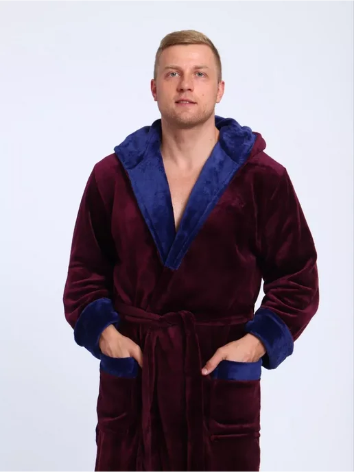 SIDRA TEXTILE Халат мужской, красный, фото 5
