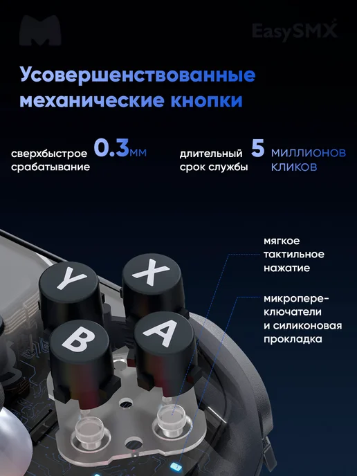 EasySMX Беспроводной геймпад S10 для Nintendo Switch 1,2 (VG-C544), белый, фото 5