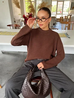 Свитер женский вязаный оверсайз