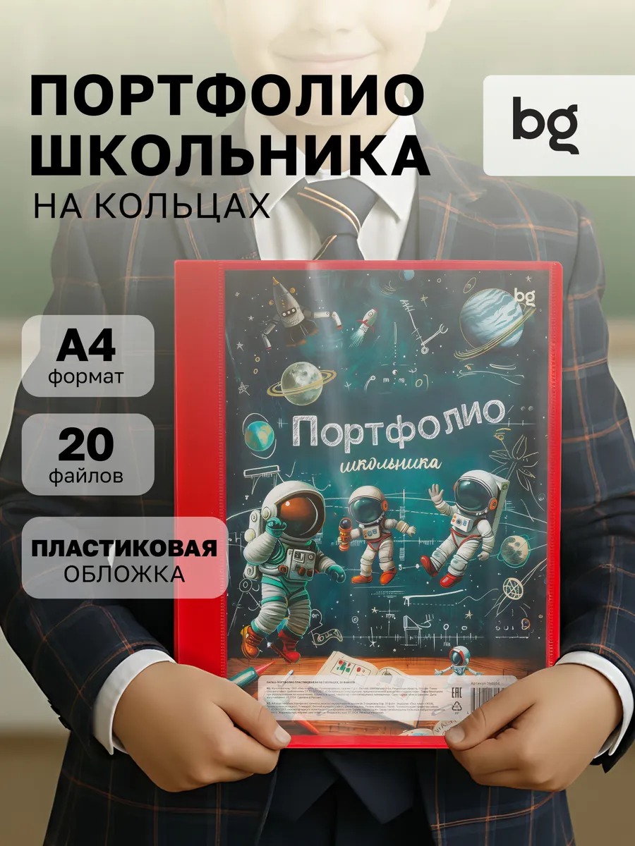 Портфолио школьника А4 с вкладышами