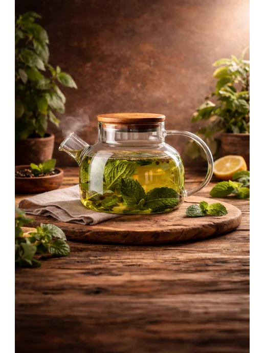 TEA POT Чайник заварочный стеклянный 1000 мл, 1 л, фото 5