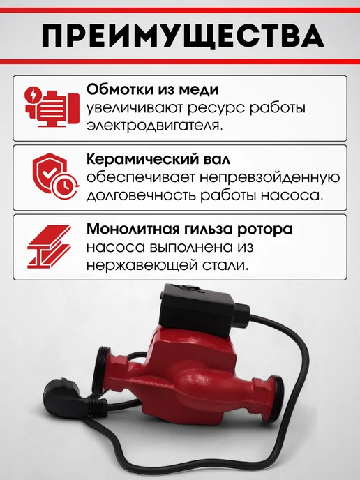JEMIX Насос циркуляционный ЦН-32 8-180, вариант, фото 5