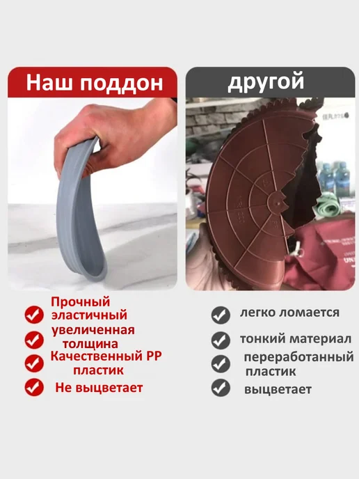 Багульник Поддон для цветочного горшка круглый Белый 27-32, 23-29, коричневый, фото 5