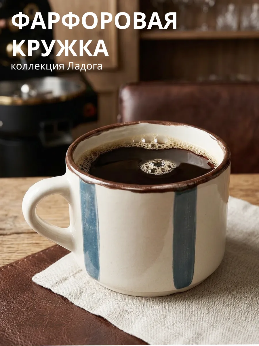 Фарфоровая кружка в полоску
