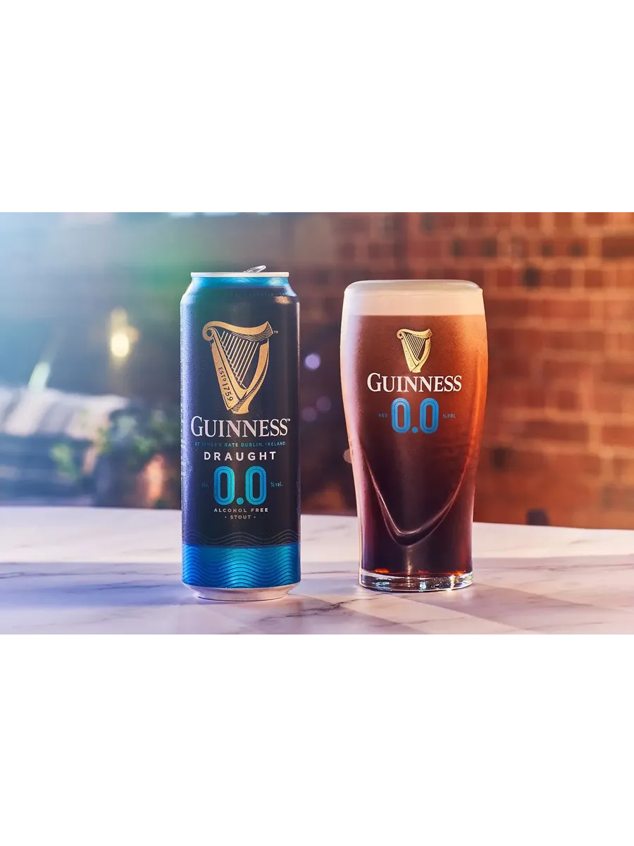 Пиво Безалкогольное Гиннесс Draught 0% 0,5л. ж/б. 4шт