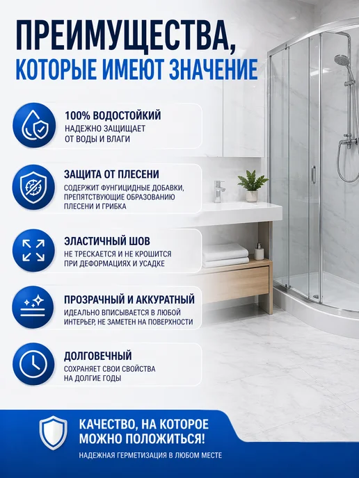 Tytan professional Герметик для ванной силиконовый санитарный белый 280 мл, 280 мл, фото 4