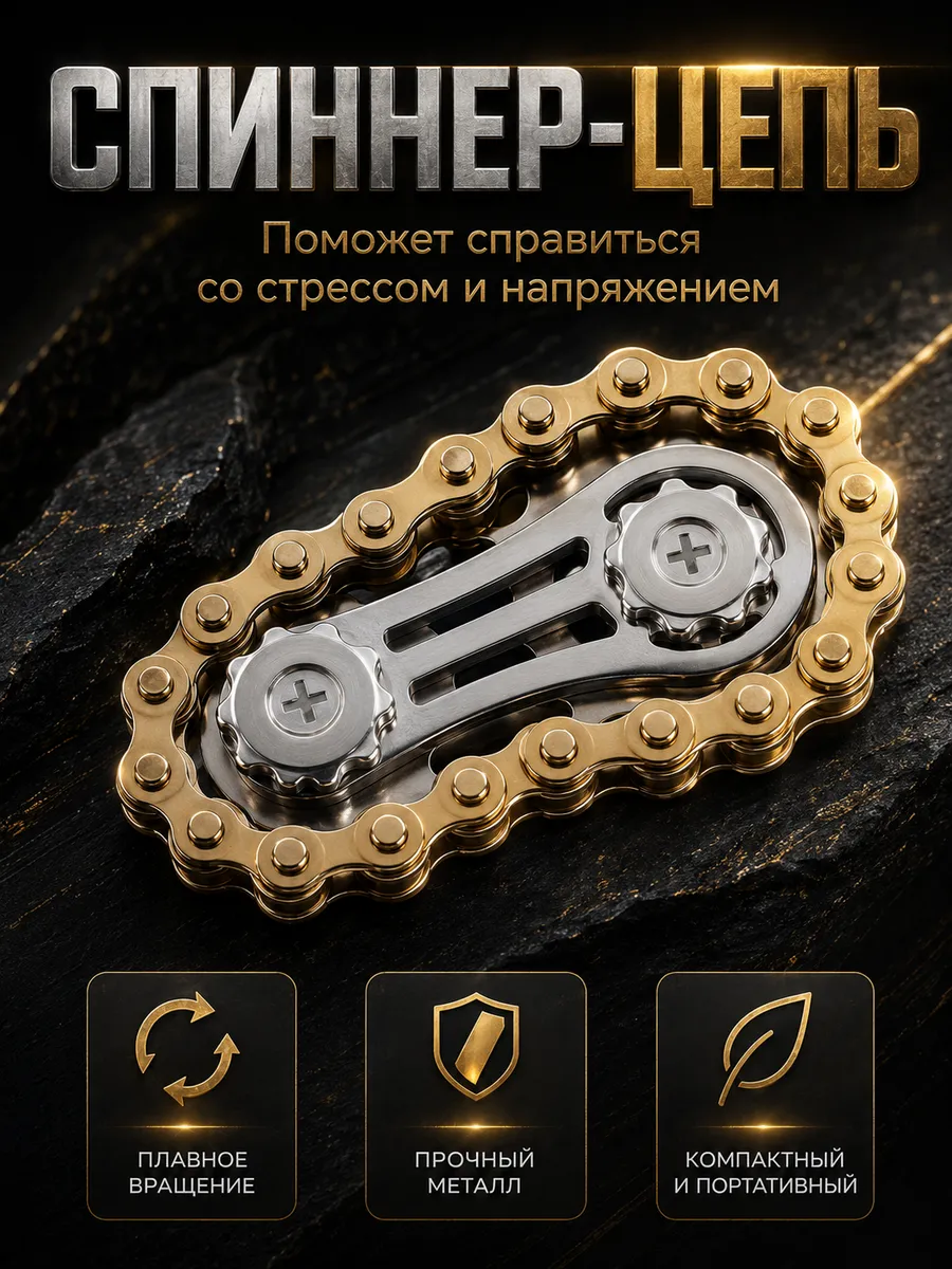 Антистресс игрушка спиннер золотая