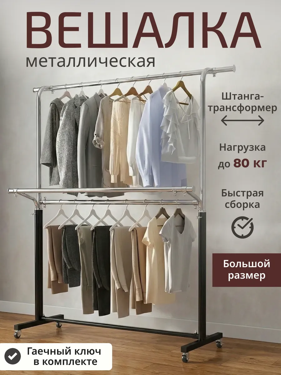 Напольная вешалка на колесах