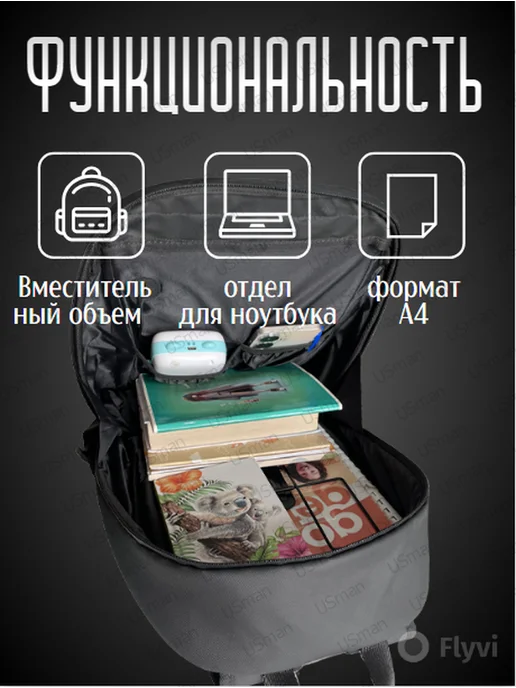 Рюкзак с экраном пиксель LED дисплей Черный, черный, фото 7