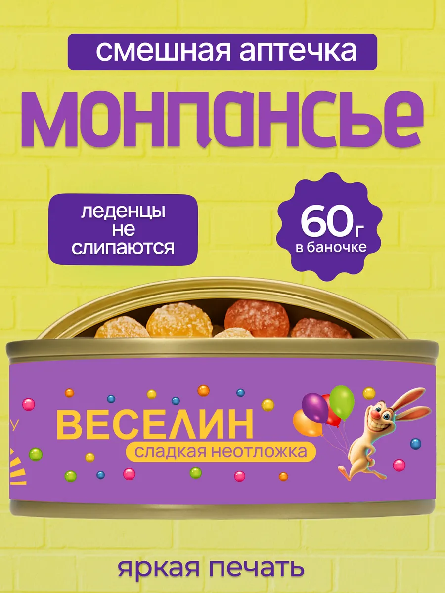 Монпансье леденцы в банке прикольный набор в подарок