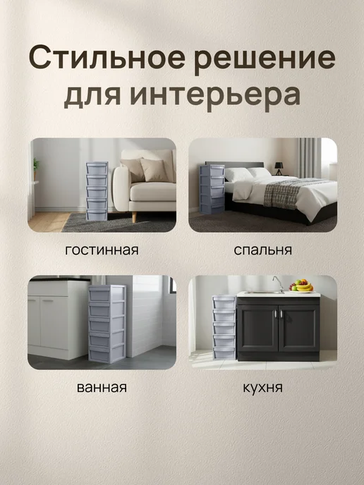 Палитра Уюта Пластиковый комод для вещей с ящиками, вариант, фото 6