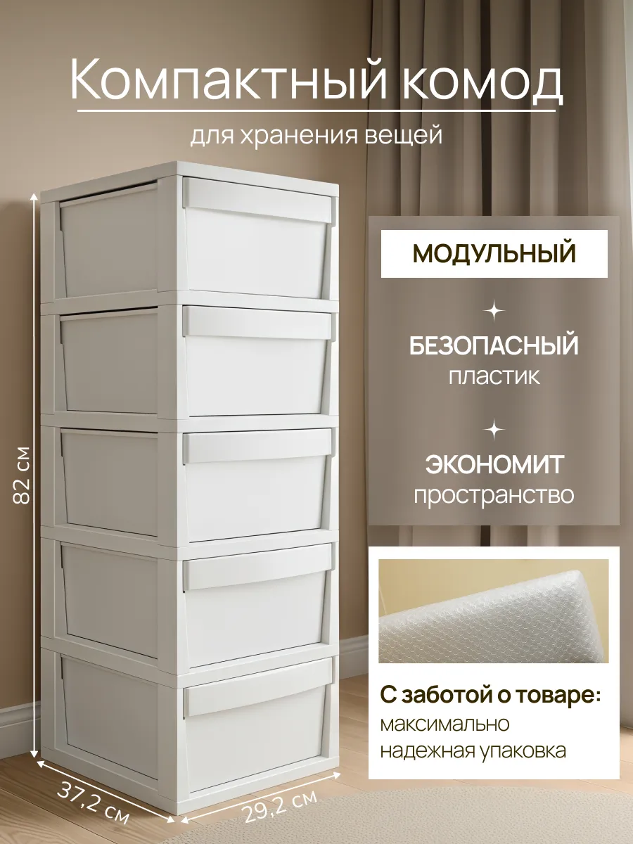 Пластиковый комод для вещей с ящиками