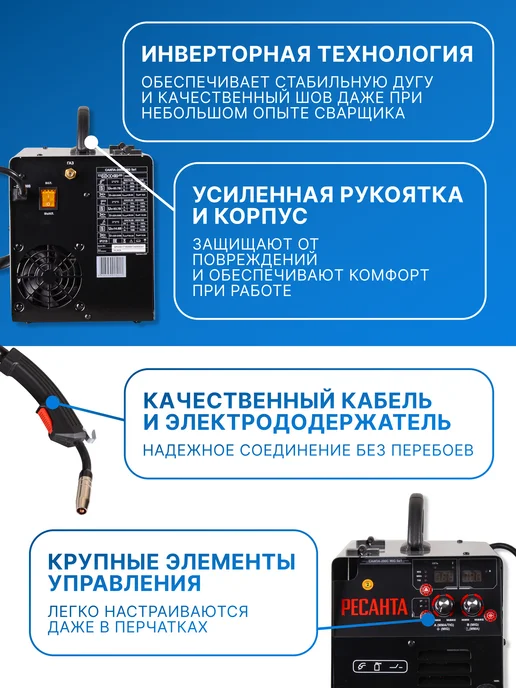 Сварочный аппарат полуавтомат инверторный САИПА-200C MIG 5в1 — фото 3