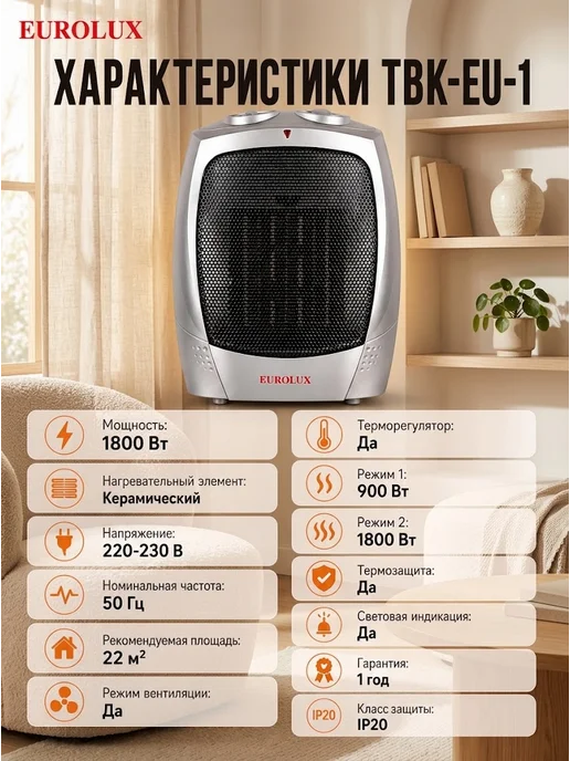 Тепловентилятор напольный для дома электрический — фото 4