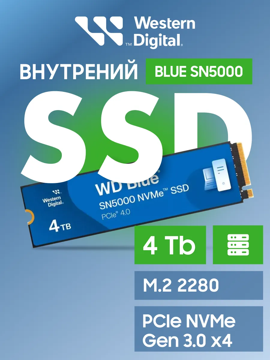 Western Digital Внутренний SSD 4000Gb Blue SN5000 (WDS400T4B0E)