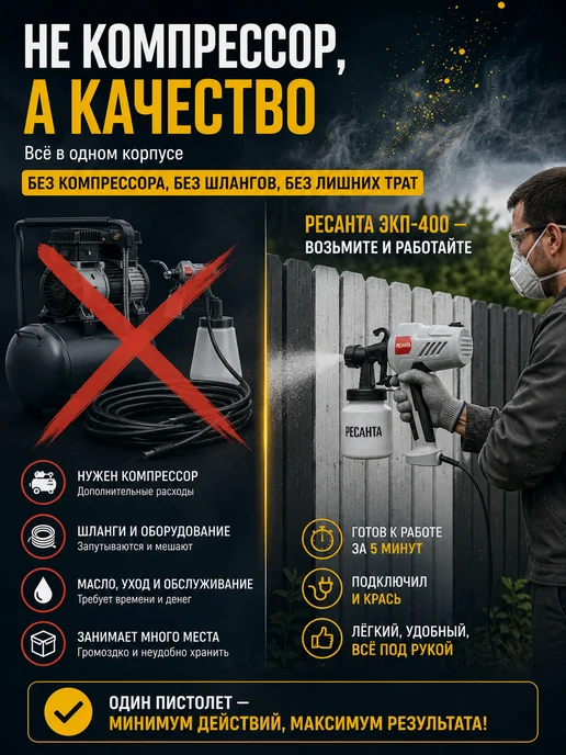 Краскопульт электрический для покраски дома ЭКП-400 — фото 2