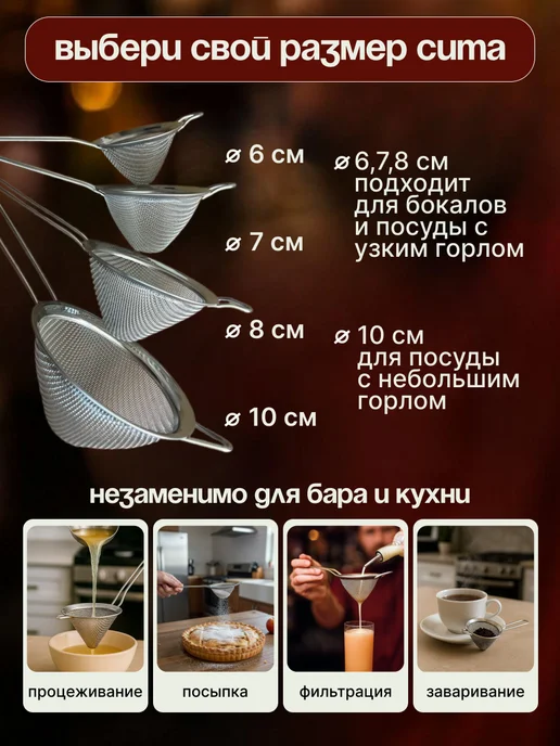 Сито конусное диаметр 8, серый, фото 3