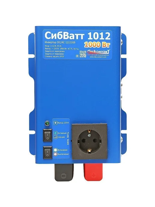 СибВатт 1012 инвертор DC AC 12В 220В 1000Вт, 1000 Вт, фото 2